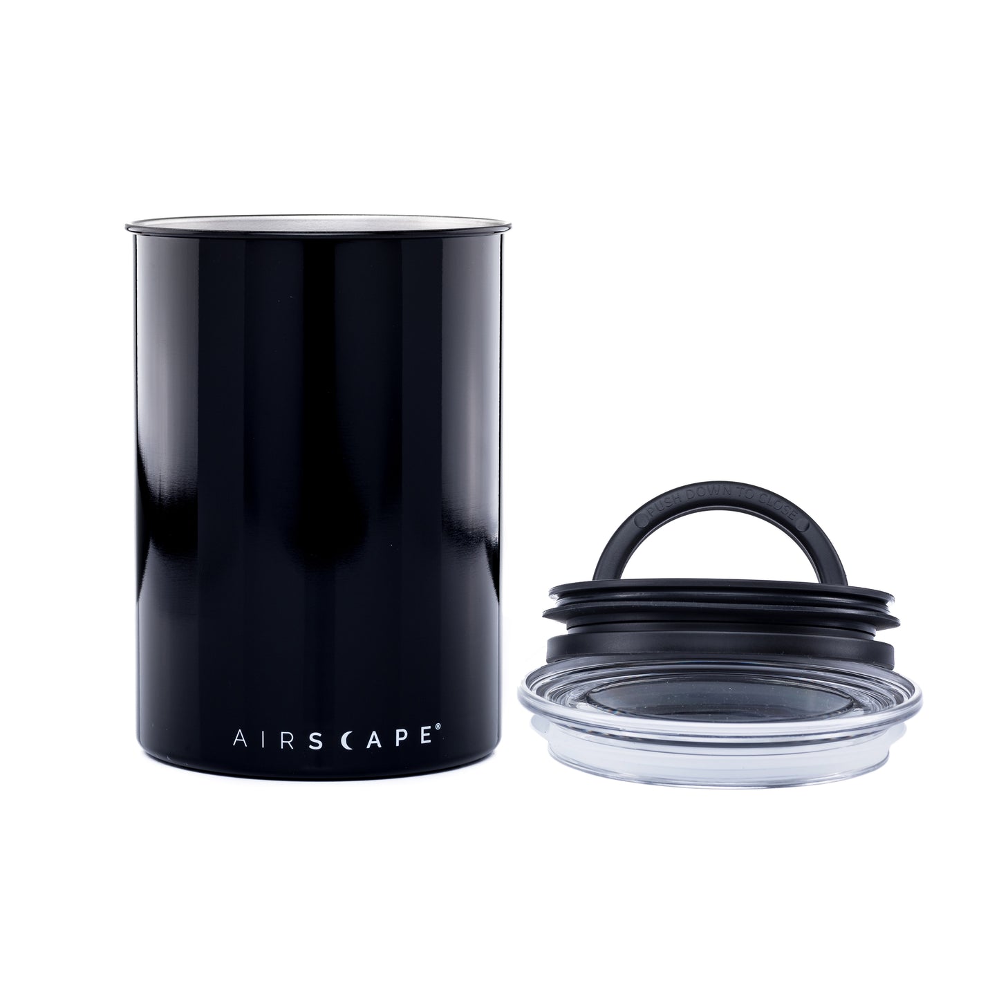 Airscape Kaffeedose für 500g Kaffee, schwarz glänzend, Edelstahl