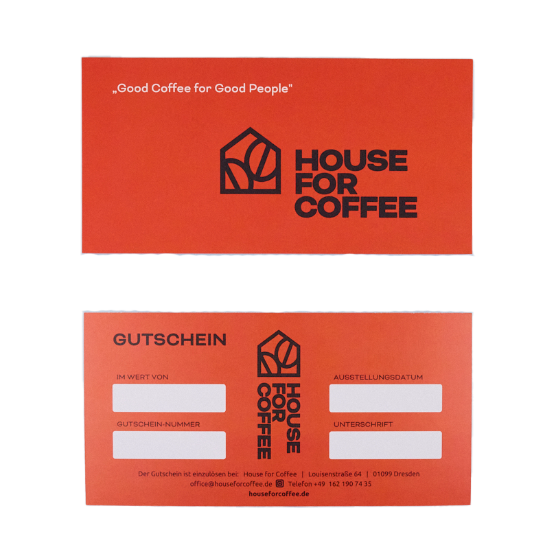 Gutscheinkarte House For Coffee Laden